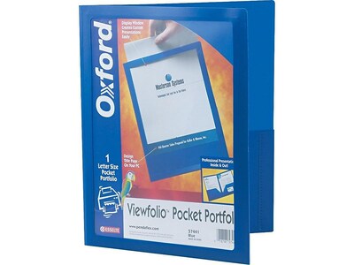 Oxford ViewFolio Twin Presentation Folder, Blue (OXF 57441)