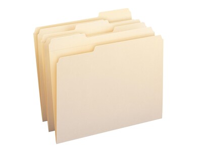 Smead WaterShed File Folders, Reinforced 1/3-Cut Tab, Letter Size, Manila, 100/Box (10314)