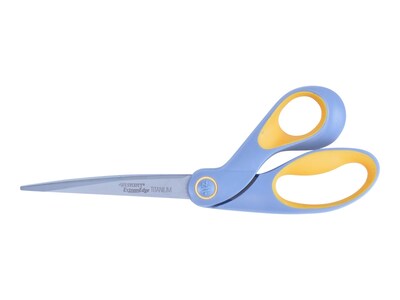 Westcott® Bent ExtremEdge Adjustable Tension Titanium Bonded® 9 Scissors, Blunt Tip, Gray/Yellow (14669)