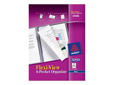 Avery Flexi-View 6-Pocket Presentation Folder, Navy Blue (47696)