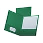 Oxford Linen 2-Pocket Portfolio Folders, Hunter Green, 25/Box (53434EE)