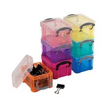 Really Useful Box 0.14 Liter Snap Lid Storage Bin, Assorted Colors (0.14L ASS)