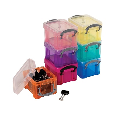 Really Useful Box® 0.14 Liter Snap Lid Storage Bin, Assorted Colors (0.14L ASS)