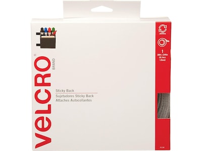 Velcro 0.75W x 360L Sticky Back Hook & Loop Fastener, White, Roll (91138)