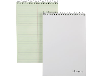 Ampad Steno Book, 6 x 9, Gregg Ruled, Green Tint, 80 Sheets/Pad, 6 Pads/Pack (TOP 25-278)