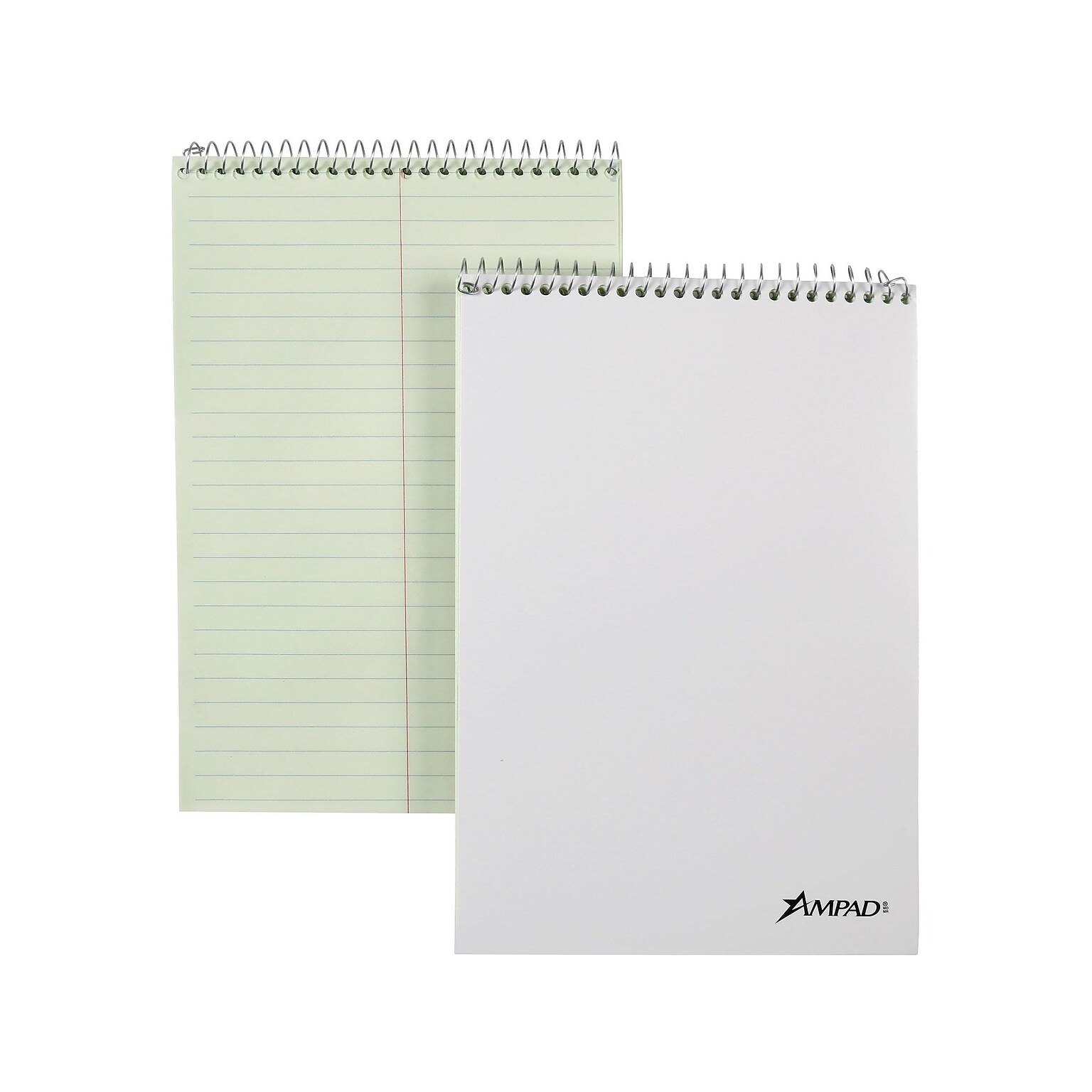 Ampad Steno Book, 6 x 9, Gregg Ruled, Green Tint, 80 Sheets/Pad, 6 Pads/Pack (TOP 25-278)