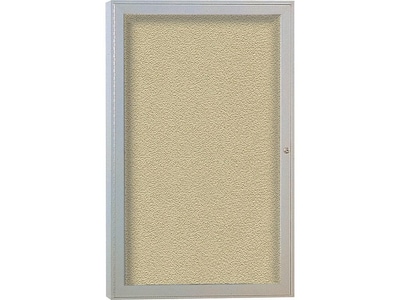 Ghent Vinyl Enclosed Bulletin Board, Satin Frame, 3H x 2W (PA13624VX-181)