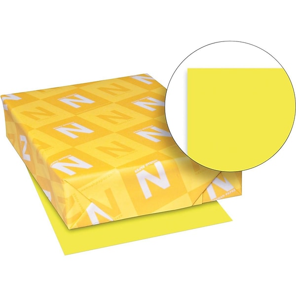Astrobrights 65 lb. Cardstock Paper, 8.5 x 11, Sunburst Yellow, 250 Sheets/Pack (WAU22791)