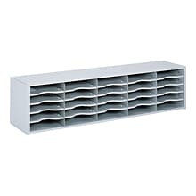 Safco E-Z Sort® 20-Compartment Sorting Rack, 57.5 x 14.25, Gray (7751GR)