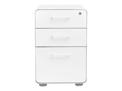 Poppin Stow 3-Drawer Mobile Vertical File Cabinet, Letter/Legal Size, Lockable, 24H x 15.75W x 20