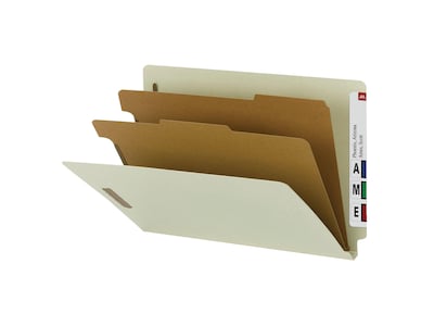 Smead End Tab Pressboard Classification Folders with SafeSHIELD Fasteners, 2 Expansion, Legal Size,