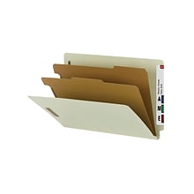 Smead End Tab Pressboard Classification Folders with SafeSHIELD Fasteners, 2 Expansion, Legal Size,