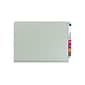 Smead End Tab Pressboard Classification Folders with SafeSHIELD Fasteners, 2" Expansion, Legal Size, Gray/Green, 10/Box (29802)