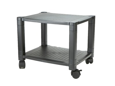 Mind Reader Anchor Collection 2-Shelf Plastic/Poly Mobile Utility Cart with Swivel Wheels, Black (PR