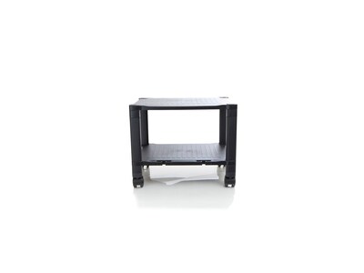 Mind Reader Anchor Collection 2-Shelf Plastic/Poly Mobile Utility Cart with Swivel Wheels, Black (PRCARTSM-BLK)