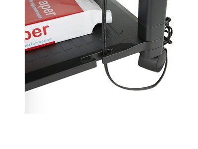 Mind Reader Anchor Collection 2-Shelf Plastic/Poly Mobile Utility Cart with Swivel Wheels, Black (PRCARTSM-BLK)