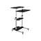 Mount-It! 27.5 W Mobile Height Adjustable Desk, Silver, Plastic/Steel (MI-7940)