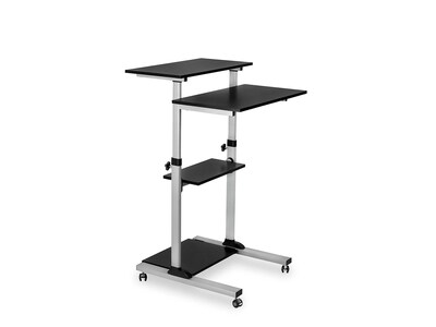 Mount-It! 27.5 W Mobile Height Adjustable Desk, Silver, Plastic/Steel (MI-7940)