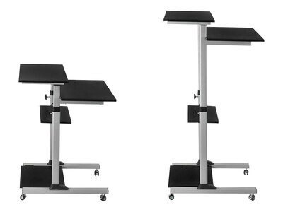 Mount-It! 28"W Adjustable Steel Standing Desk, Gray/Black (MI-7940)