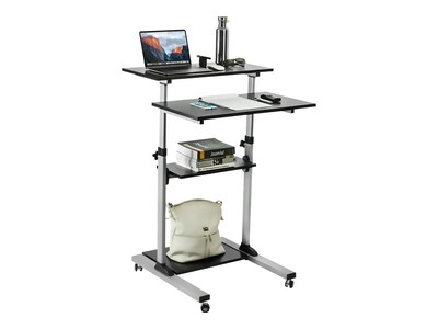 Mount-It! 28"W Adjustable Steel Standing Desk, Gray/Black (MI-7940)