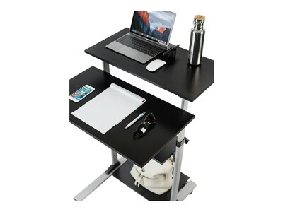 Mount-It! 27.5" W Mobile Height Adjustable Desk, Silver, Plastic/Steel (MI-7940)