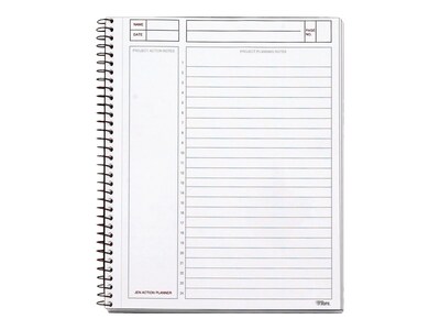 TOPS JEN Subject Notebooks, 6.75" x 8.5", Cornell, 84 Sheets, Black (63827)