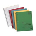 TOPS 1-Subject Notebook, 9 x 11, 80 Sheets, College Ruled, Assorted Colors (TOP 65130)