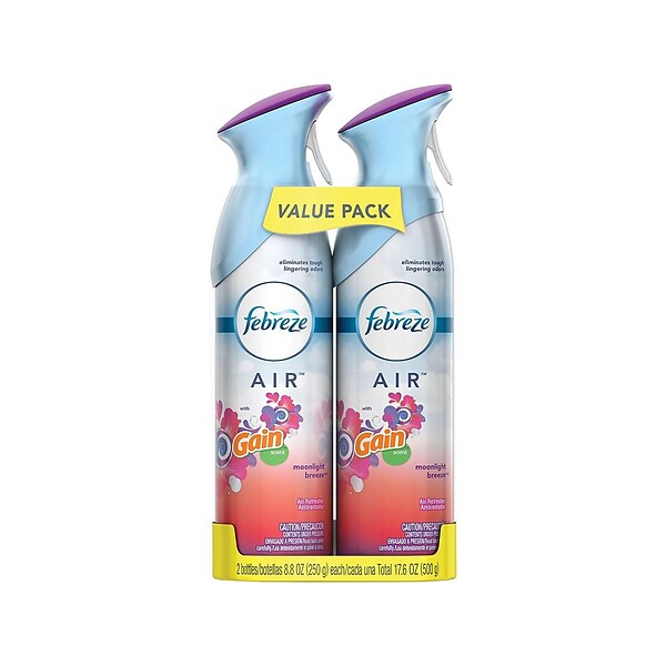 Febreze Odor-Fighting Air Freshener, Moonlight Breeze with Gain Scent, 8.8 oz., 2/Pack (97809)