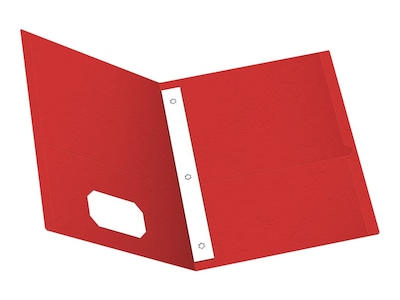 Oxford Twin Fastener Folders, Red, 25/Box (OXF 57711)