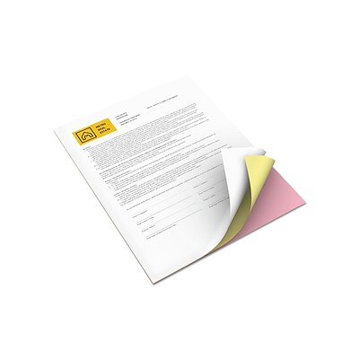 Xerox Revolution Premium Digital Carbonless Paper, 8.5 x 11, White/Pink/Canary, 500/Ream (3R12424)