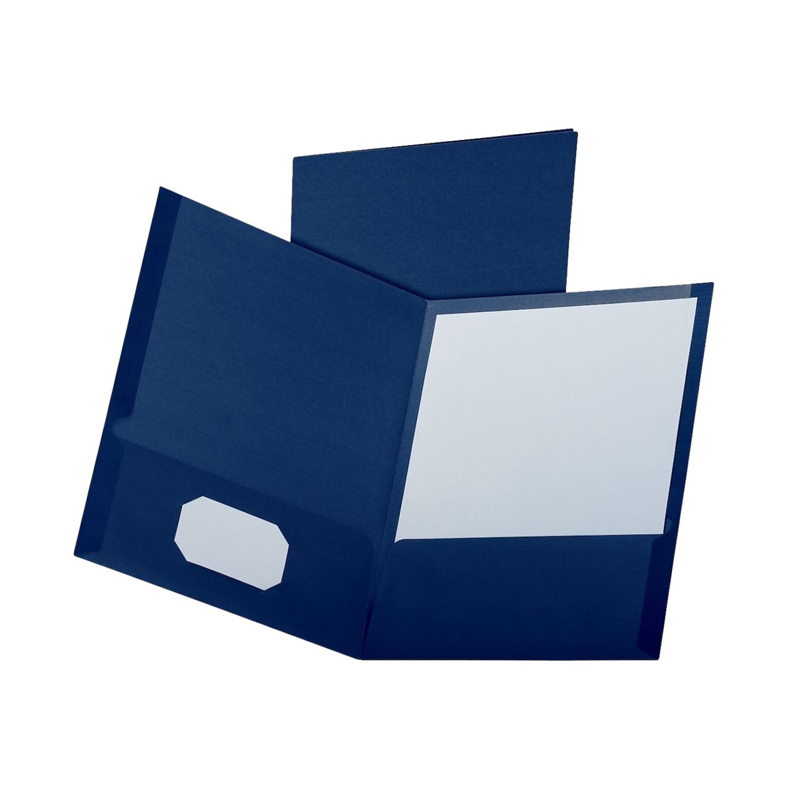 Oxford Linen Twin Pocket Portfolio Folders, Navy, 25/Box (OXF 53443)