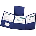 Oxford Tri-Fold Presentation Folders, Blue, 20/Box (OXF 59802)