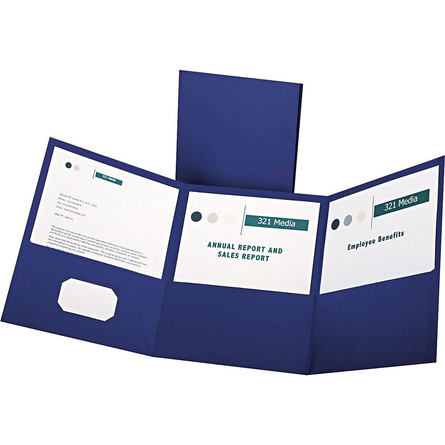 Oxford Tri-Fold Presentation Folders, Blue, 20/Box (OXF 59802)