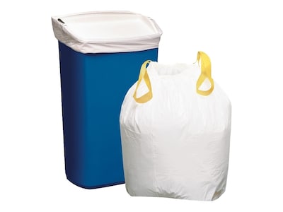 Staples Large Pack Scented 13 Gallon Trash Bags, Drawstring, Fresh Scent, White, 13, 100 Bags/Box (54006/51249)