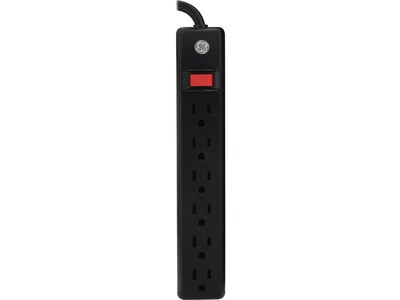 GE General Purpose Strip 6 Outlet Power Strip, Black (14088)