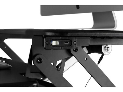 Mount-It! 36"W Electric Adjustable Standing Desk Converter with USB Charging Port, Black (MI-7927E)