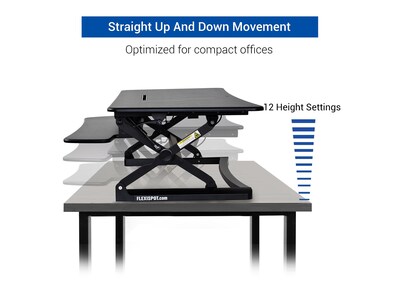 FlexiSpot 47W Manual Sit-Stand Desk Converter, Black (M3B)