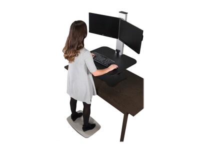 Victor Technology 28" W High Rise™ Electric Dual Monitor Standing Desk, Laminate Wood (DC450)