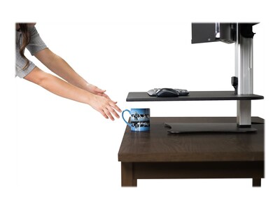 Victor Technology 28" W High Rise™ Electric Dual Monitor Standing Desk, Laminate Wood (DC450)