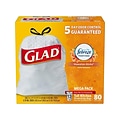 Glad OdorShield 13 Gallon Drawstring Tall Kitchen Trash Bags, Hawaiian Aloha, .72 mil, 23.74 x 25.4, White, 80/Box (78605)