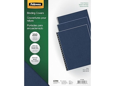 Fellowes Expressions Presentation Covers, Letter Size, Navy, 200/Pack (52098)