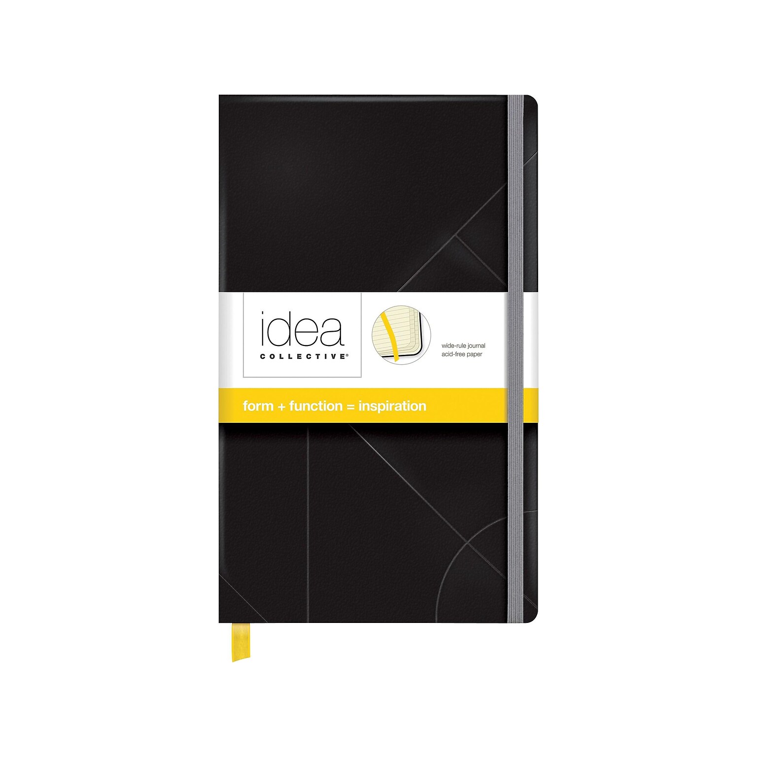 TOPS Idea Collective Hardcover Journal, 5 x 8.25, Wide Ruled, Black, 240 Pages (56872)