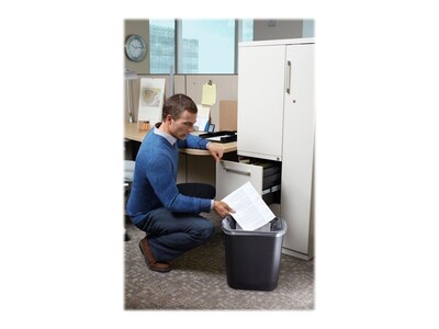 Rubbermaid Indoor Trash Cans w/ No Lid, Black Plastic, 7 Gal. (FG295600BLA)