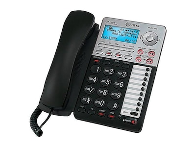 AT&T ML17939 2-Line Corded Phone, Silver/Black