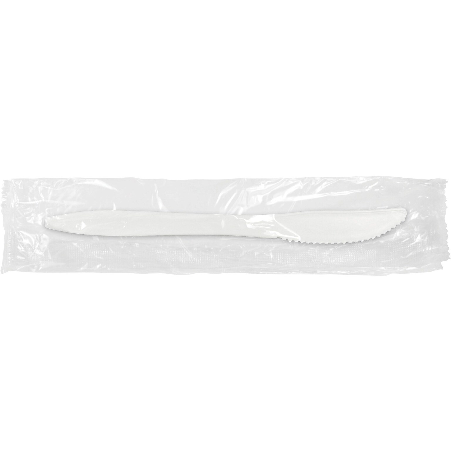 Berkley Square Individually Wrapped Polypropylene Knives, Medium-Weight, White, 1000/Carton (1101000)