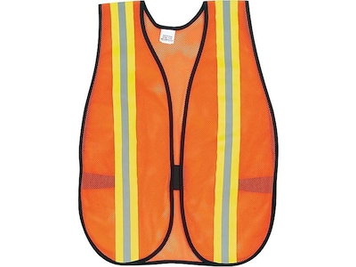 River City MCR Safety Hook & Loop Safety Vest, Non-ANSI, One Size, Orange (V201R)