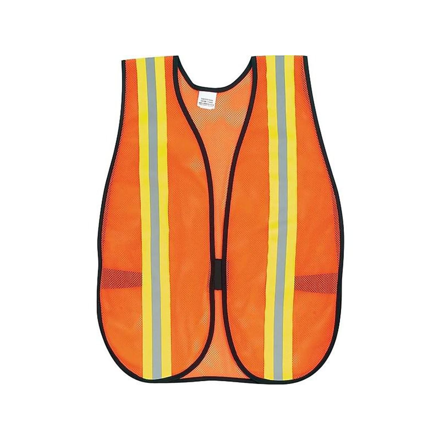 River City MCR Safety Hook & Loop Safety Vest, Non-ANSI, One Size, Orange (V201R)