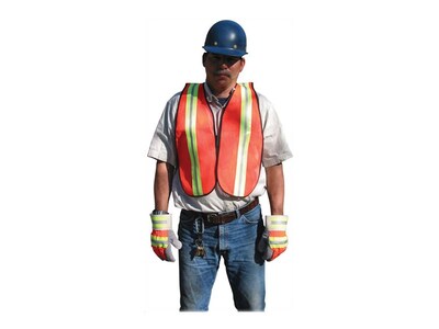 River City MCR Safety Hook & Loop Safety Vest, Non-ANSI, One Size, Orange (V201R)