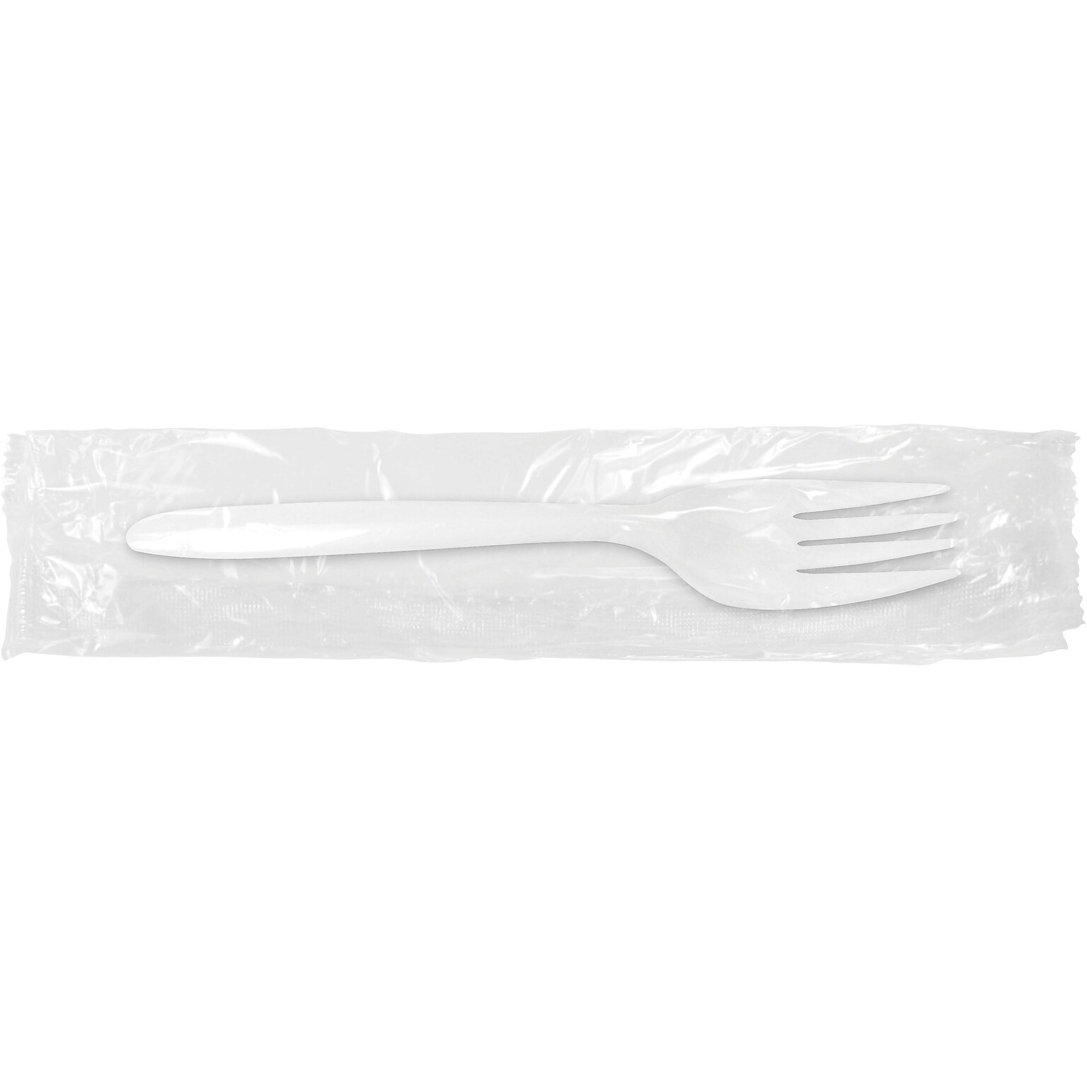 Berkley Square Individually Wrapped Polypropylene Forks, Medium-Weight, White, 1000/Carton (1102000)