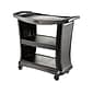 Rubbermaid 9T68 Executive 3-Shelf Polypropylene Mobile Serving Cart with Swivel Wheels, Black (FG9T6800BLA)